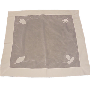 Fall Tablecloth, 33.25 X 34.25, with fall, leaves on the four corners, sheer